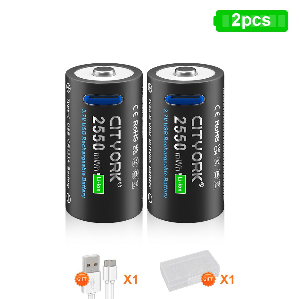 Batería recargable Original CR123A, 3,7 V, litio CR123 16340 16350 CR17345, bate