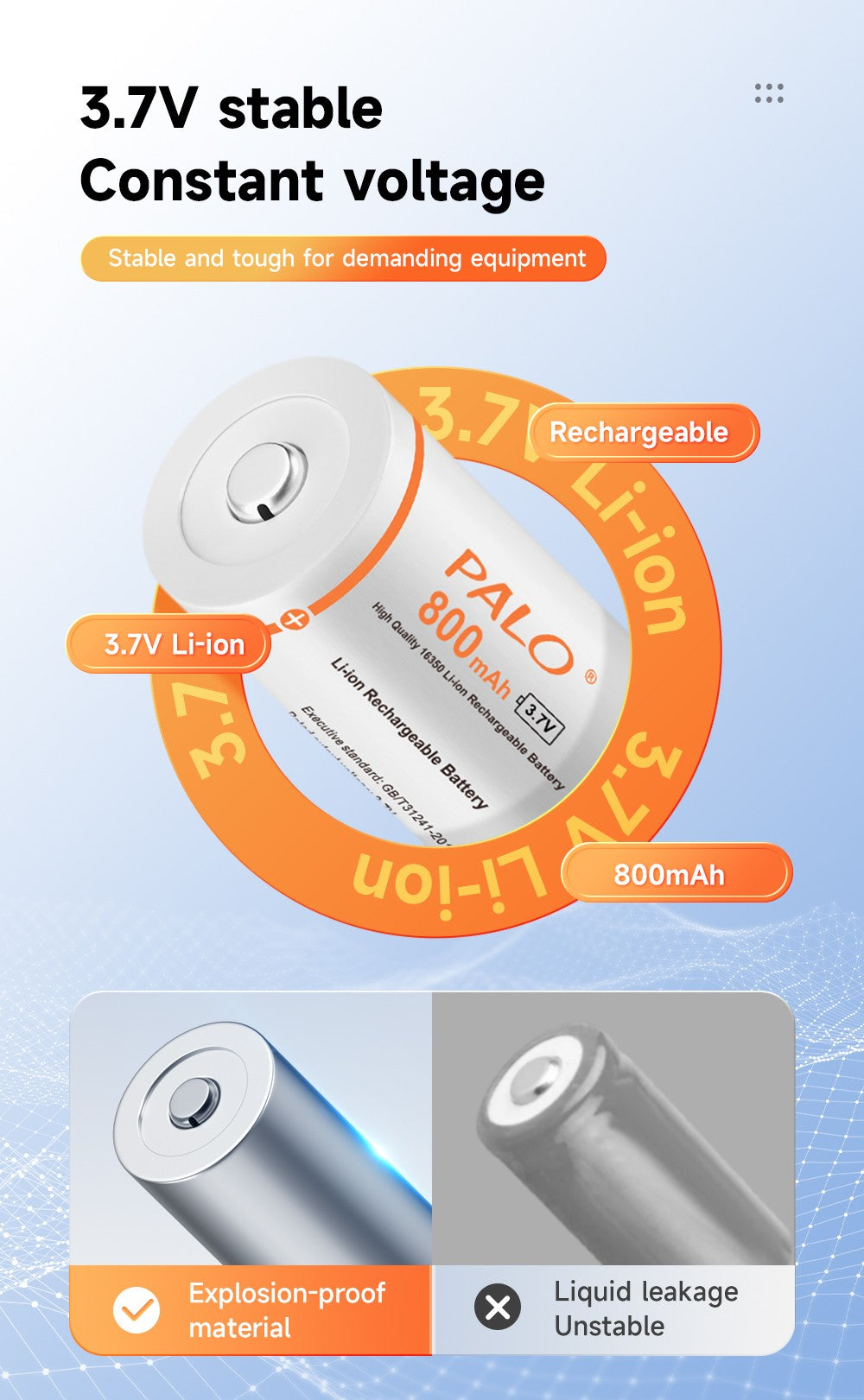 Batería recargable Original CR123A, 3,7 V, litio CR123 16340 16350 CR17345, bate