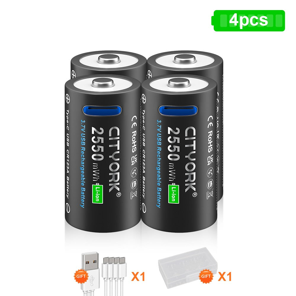 Batería recargable Original CR123A, 3,7 V, litio CR123 16340 16350 CR17345, bate